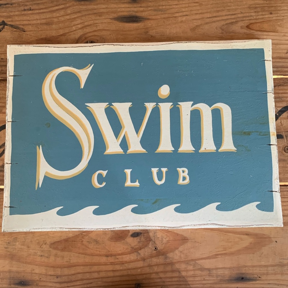 Swim Club sign